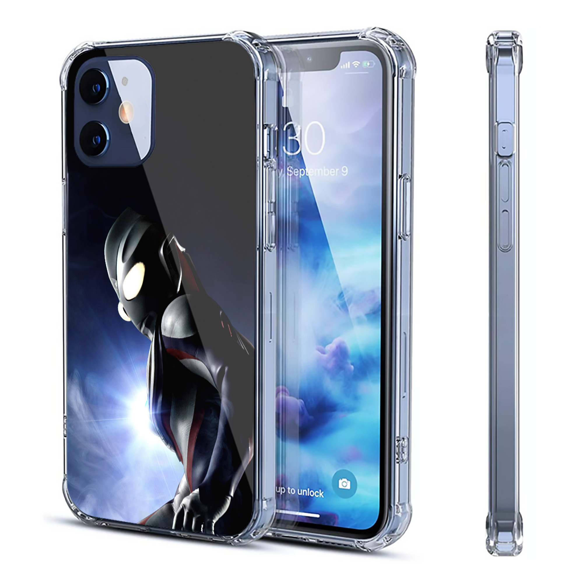 （画像用） ウルトラマン Ultraman 【iPhone 12シリーズ対応】透明スマホケース（クリアソフトケース）